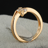 Gets® палец кольцо, Латунь, 18K золотым напылением, с кубическим цирконием, не содержит никель, свинец, 8mm, размер:7, продается PC