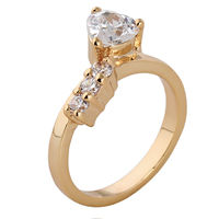 Gets® палец кольцо, Латунь, 18K золотым напылением, с кубическим цирконием, не содержит никель, свинец, 8mm, размер:7, продается PC