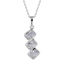 Gets® Jewelry Necklace Brass platinum plated oval chain & with cubic zirconia nickel lead & cadmium free 28mm Sold Per Approx 18 Inch Strand