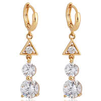 Gets® Jewelry Earring, Brass, 18K gold plated, with cubic zirconia, nickel, lead & cadmium free, 37x9x7mm, Sold By Pair