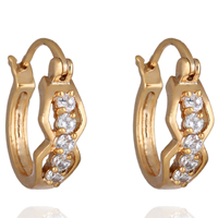 Gets® Jewelry Earring, Brass, 18K gold plated, micro pave cubic zirconia, nickel, lead & cadmium free, 17x6mm, Sold By Pair