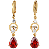 Gets® Jewelry Earring, Brass, 18K gold plated, with cubic zirconia, nickel, lead & cadmium free, 31x8mm, Sold By Pair