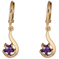 Gets® Jewelry Earring, Brass, 18K gold plated, with cubic zirconia, nickel, lead & cadmium free, 27x8mm, Sold By Pair