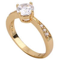 Gets® Finger Ring, Messing, 18 K vergoldet, mit kubischem Zirkonia, frei von Nickel, Blei & Kadmium, 6mm, Größe:7, verkauft von PC