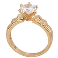 Gets® dedo anelar, cobre, banhado a ouro 18k, com zircônia cúbica, níquel, chumbo e cádmio livre, 7mm, tamanho:7, vendido por PC