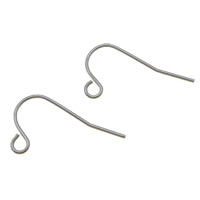 Titanium Earring Hook with loop original color 0.8mm Approx 2.5mm Sold By Lot