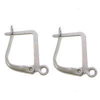 304 Stainless Steel Lever Back Earring Wires, original color, 13x16x2mm, Hole:Approx 1.5mm, 200Pairs/Lot, Sold By Lot