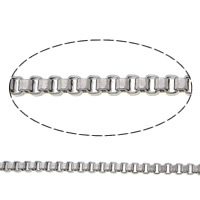 Stainless Steel Box Chain, 304 Stainless Steel, original color, 1x1.50x0.10mm, 100m/Lot, Sold By Lot