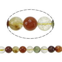Prirodni kvarc nakit Beads, Rutil kvarc, mješovit, 9mm, Rupa:Približno 0.8mm, Dužina 15.5 inčni, 5pramenovi/Lot, Prodano By Lot