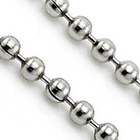 acier inoxydable collier de chaîne, chaîne à billes, couleur originale, 2mm, Vendu par Environ 21 pouce brin