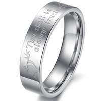 Titantium Steel Finger Ring, Stainless Steel, az ember, az eredeti szín, 5.50mm, Méret:10, Által értékesített PC