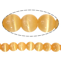 Perles de bijoux oeil de chat, Rond, orange rougeâtre, 5mm, Trou:Environ 1mm, Longueur:Environ 15 pouce, 20Strandstoron/lot, Environ 80PC/brin, Vendu par lot
