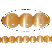 Perles de bijoux oeil de chat, Rond, orange rougeâtre, 3mm, Trou:Environ 0.8mm, Longueur:Environ 16 pouce, 20Strandstoron/lot, Environ 40PC/brin, Vendu par lot