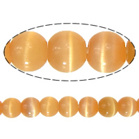 Perles de bijoux oeil de chat, Rond, orange rougeâtre, 3mm, Trou:Environ 0.8mm, Longueur Environ 16 pouce, 20Strandstoron/lot, Environ 40PC/brin, Vendu par lot
