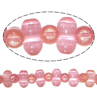 Cats Eye Jewelry Beads, Barbell, pink, 8x15mm, Hole:Approx 1mm, Length:Approx 16 Inch, 5Strands/Lot, Approx 58PCs/Strand, Sold By Lot
