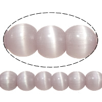 Perles de bijoux oeil de chat, Rond, violet clair, 5mm, Trou:Environ 1mm, Longueur:Environ 16 pouce, 20Strandstoron/lot, Environ 93PC/brin, Vendu par lot