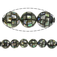Abalone Shell Beads, Round, mosaic, 10mm, Hole:Approx 1mm, Approx 40PCs/Strand, Sold Per Approx 16 Inch Strand