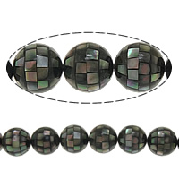 Abalone Shell Beads, Round, mosaic, 15mm, Hole:Approx 1mm, Approx 28PCs/Strand, Sold Per Approx 16 Inch Strand