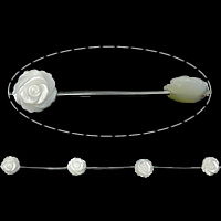 Perles en coquillage blanc naturel, coquille blanche, fleur, 12x4mm, Trou:Environ 1mm, Longueur:Environ 15 pouce, 5Strandstoron/lot, Vendu par lot