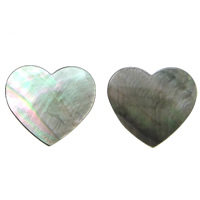 Black Shell Cabochon, Heart, flat back, 15x17x2mm, 50PCs/Lot, Sold By Lot