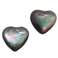 Black Shell Cabochon Heart flat back Sold By Lot