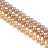 Perlas Botón Freshwater , Perlas cultivadas de agua dulce, natural, color mixto, 6-7mm, agujero:aproximado 0.8mm, Vendido para aproximado 14.5 Inch Sarta