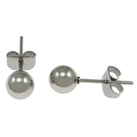 Stainless Steel Stud Earrings original color 6mm Sold By PC