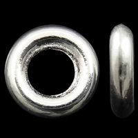 Cink ötvözet összekapcsolása Ring, Fánk, fényes ezüst színű bevonattal, nikkel, ólom és kadmium mentes, 8x2mm, Lyuk:Kb 4mm, Kb 2000PC-k/Bag, Által értékesített Bag