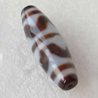 Natural Tibetan Agate Dzi Beads, Oval, Grade AAA, 12x38mm, Hole:Approx 2mm, Sold By PC