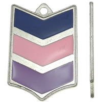Zinc Alloy Tool Pendants Shield platinum color plated enamel nickel lead & cadmium free Approx 2mm Sold By Bag