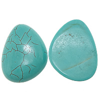 Natural Turquoise Cabochon, flat back, turquoise blue, 25x35x8mm, Hole:Approx 1.5mm, 100PCs/Lot, Sold By Lot
