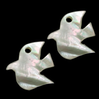 Natural White Shell Pendants, Bird, 20.50x22x2mm, Hole:Approx 2.8mm, 20PCs/Lot, Sold By Lot