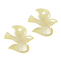 Natural Yellow Shell Pendants, Bird, 22x21x2mm, Hole:Approx 2.8mm, 20PCs/Lot, Sold By Lot