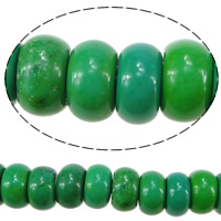 Natürlicher weißer Türkis Perle, Rondell, grün, 5x7.50mm, Bohrung:ca. 1mm, Länge:ca. 16 ZollInch, 10SträngeStrang/Menge, ca. 85PCs/Strang, verkauft von Menge
