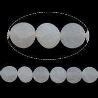 Natural Effloresce akaatti helmiä, Pyöreä, kasvot, valkoinen, 4mm, Reikä:N. 1mm, Pituus 14.5 tuuma, 20säikeet/erä, Myymät erä
