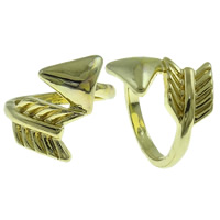 Zinklegering ringen, Zinc Alloy, Pijl, gold plated, verschillende grootte voor keus, nikkel, lood en cadmium vrij, 17x22mm, Verkocht door PC