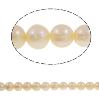 Runde ferskvandskulturperle Beads, Ferskvandsperle, naturlig, lyserød, Grade AA, 9-10mm, Hole:Ca. 0.8mm, Solgt Per 15.5 inch Strand
