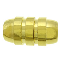 Messing Magnetverschluss, oval, goldfarben plattiert, frei von Nickel, Blei & Kadmium, 18x10mm, Bohrung:ca. 6mm, 100PCs/Menge, verkauft von Menge