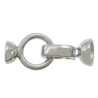 Brass Fold Over Clasp platinum color plated with end cap nickel lead & cadmium free Approx 6mm Sold By Lot