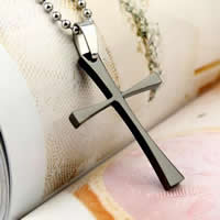 Stainless Steel Cross Pendants, 316L Stainless Steel, plated, two tone, 28x40mm, Hole:Approx 4x7mm, 4PCs/Lot, Sold By Lot