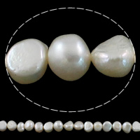 Barocco coltivate in acqua dolce Perla, perla d'acquadolce coltivata naturalmente, naturale, bianco, 8-9mm, Foro:Appross. 0.8mm, Venduto per Appross. 14.2 pollice filo