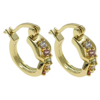 Gets® Jewelry Earring Brass gold color plated micro pave cubic zirconia nickel lead & cadmium free Sold By Pair