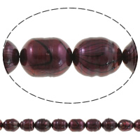 Perlas Arroz Freshwater, Perlas cultivadas de agua dulce, natural, rojo profundo, Grado A, 8-9mm, agujero:aproximado 0.8mm, Vendido para 15 Inch Sarta
