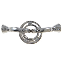 Brass Fold Over Clasp platinum color plated with rhinestone & single-strand nickel lead & cadmium free Sold By PC