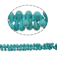 Perles turquoises, turquoise synthétique, larme, vert, 16x9mm, Trou:Environ 1mm, Environ 72PC/brin, Vendu par Environ 15 pouce brin
