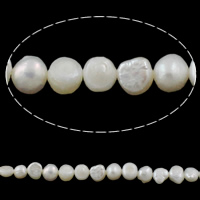 Barock kultivierten Süßwassersee Perlen, Natürliche kultivierte Süßwasserperlen, natürlich, weiß, 5-6mm, Bohrung:ca. 0.8mm, verkauft per ca. 14.2 ZollInch Strang