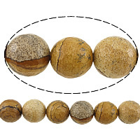 Natural Picture Jasper Beads, Round, faceted, 6mm, Hole:Approx 0.8mm, Length:Approx 15 Inch, 10Strands/Lot, Approx 60PCs/Strand, Sold By Lot