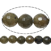 Natural Labradorite Beads, Round, faceted, 8mm, Hole:Approx 1mm, Length:Approx 15 Inch, 5Strands/Lot, Approx 46PCs/Strand, Sold By Lot
