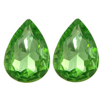 Cabochões de cristal, Lágrima, Rivoli volta & facetada, maçã verde, 18x25mm, 60PCs/Bag, vendido por Bag