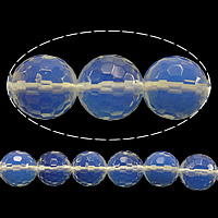 Opal Perlen, rund, facettierte, 8mm, Bohrung:ca. 1mm, Länge ca. 15 ZollInch, 10SträngeStrang/Menge, ca. 51PCs/Strang, verkauft von Menge